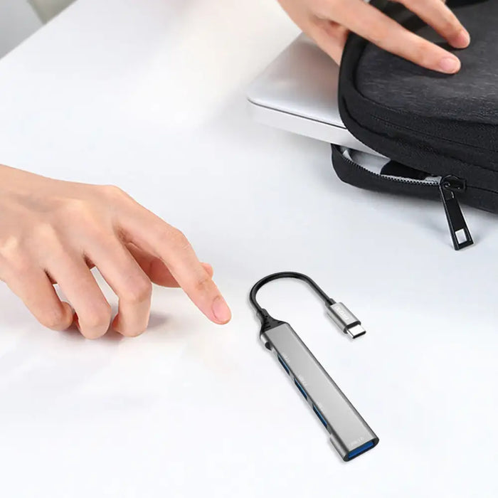 Dudao HUB 4in1 USB-C - 4x USB-A (3 x USB2.0 / USB3.0) 6.3cm black (A16T) - USB hubs<<<HurtelXML