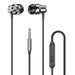 Dudao in-ear headphones headset with remote control and microphone 3.5 mm mini jack silver (X10 Pro silver)