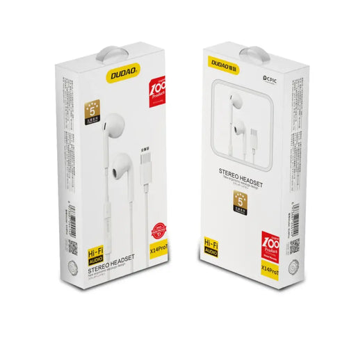 Dudao in-ear headphones with USB Type-C connector white (X14PROT) - Headphones and speakers<<<HurtelXML