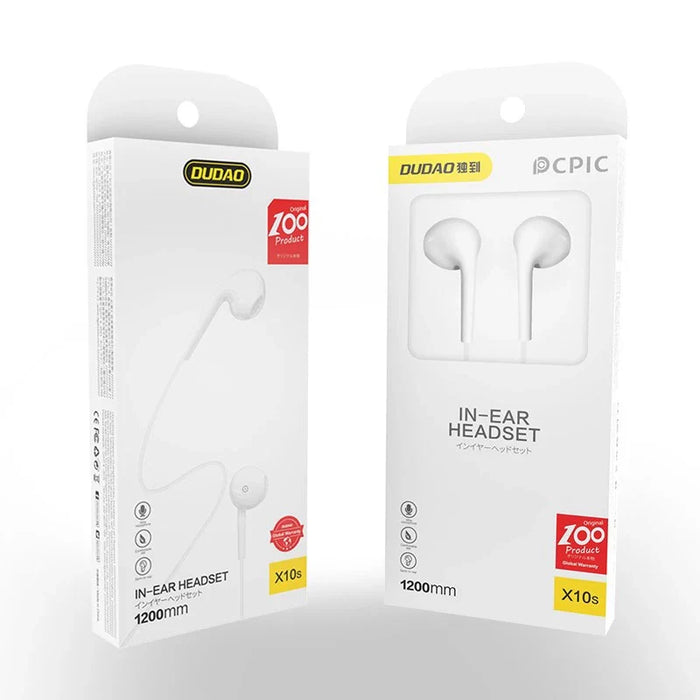 Dudao in-ear wired mini jack 3.5mm headset white (X10S white) - Headphones and speakers<<<HurtelXML
