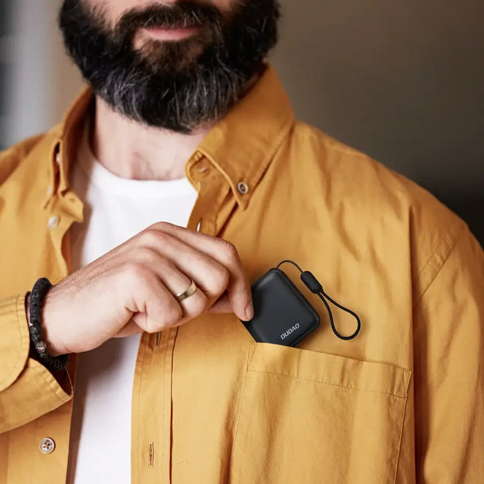 Dudao K22+ Ultra-Compact Power Bank 10000mAh 22.5W USB-C with Pendant/Cable - Gray - Powerbanks<<<HurtelXML