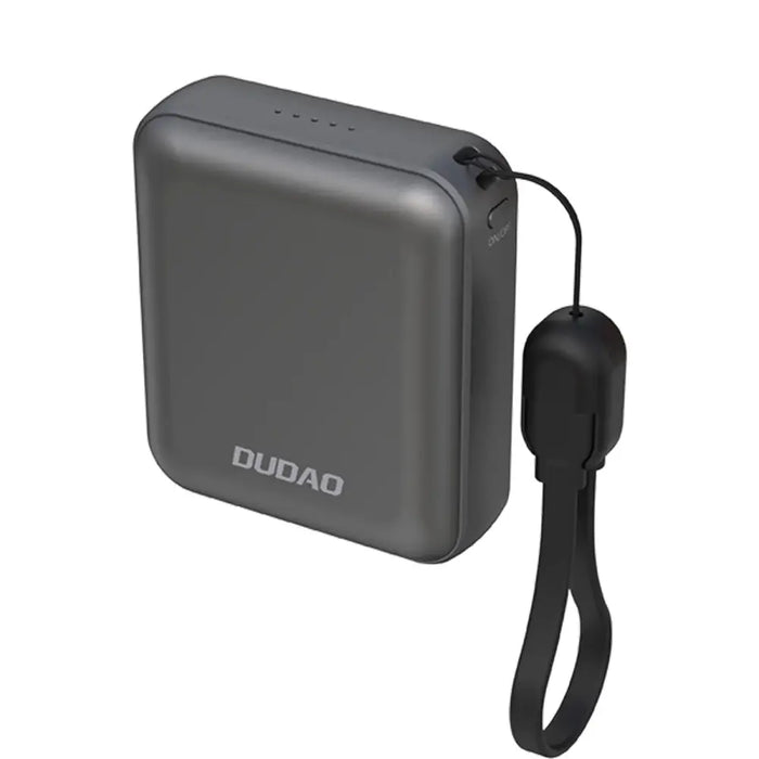 Dudao K22+ Ultra-Compact Power Bank 10000mAh 22.5W USB-C with Pendant/Cable - Gray - Powerbanks<<<HurtelXML