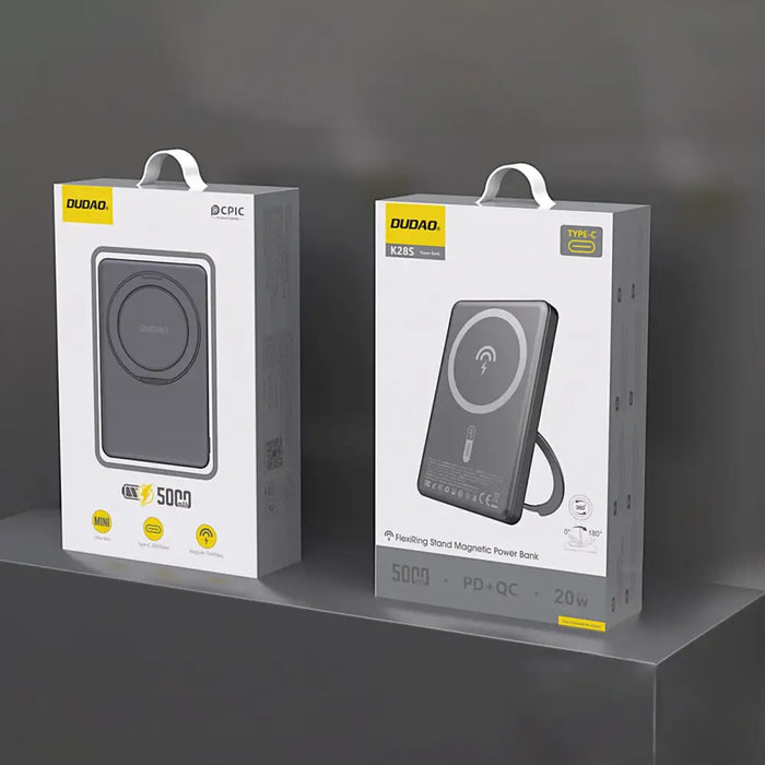 Dudao K28S 20W PD 5000mAh Powerbank with MagSafe and Stand - Gray - Powerbanks<<<HurtelXML