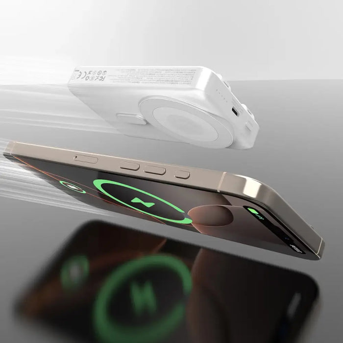 Dudao K29 10000mAh PD 20W MagSafe Power Bank with Metal Case Stand and Built-in USB-C/ Lightning Cables - Gray