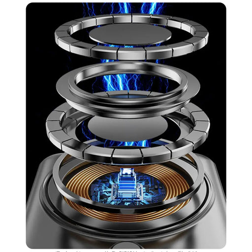 Dudao K29 10000mAh PD 20W MagSafe Powerbank with Metal Case Stand and Built-in USB-C/ Lightning Cables - Silver