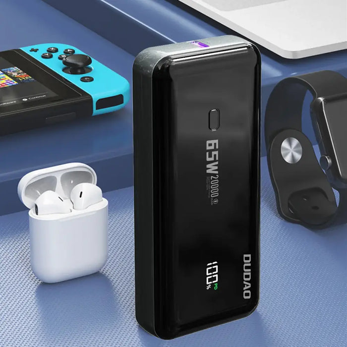 Dudao K65 20000mAh 65W Powerbank 1x USB-C 2x USB-A with display - black - Powerbanks<<<HurtelXML