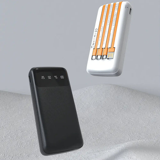 Dudao K6Pro Universal 10000mAh Power Bank with USB Cable USB Type C Lightning white (K6Pro-white)