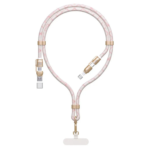 Dudao L20MAX 4in1 Cable / Lanyard USB-A / USB-C / Lightning PD QC 65W 1.5m - Pink - Cell phone cables<<<HurtelXML
