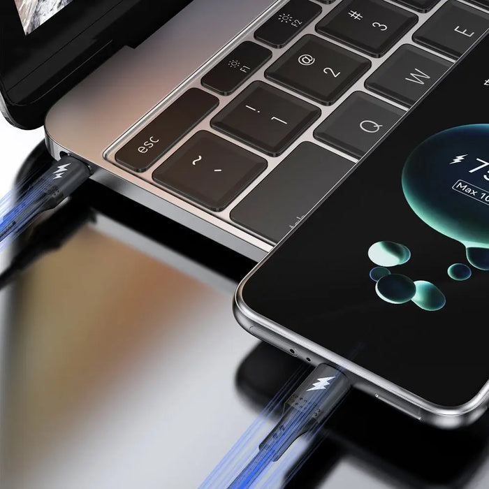 Dudao L3CC USB-C - USB-C 60W 1.2m Braided Cable - Black - Cell phone cables<<<HurtelXML