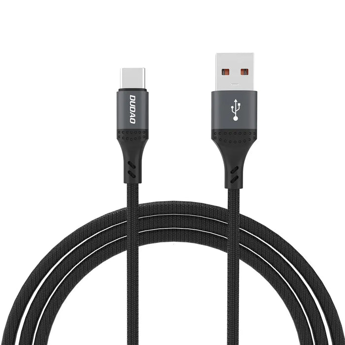 Dudao L3ST USB-A - USB-C 5A Cable 1.2m Braided - Black - Cell phone cables<<<HurtelXML