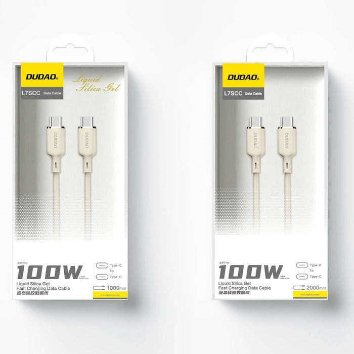 Dudao L7SCC USB-C - USB-C cable 100W 2m - beige - Cell phone cables<<<HurtelXML