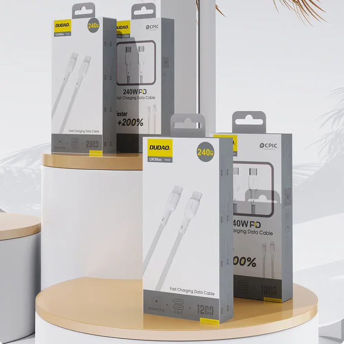 Dudao L9C Max 240W PD USB-C - USB-C 2m Cable - White - Cell phone cables<<<HurtelXML