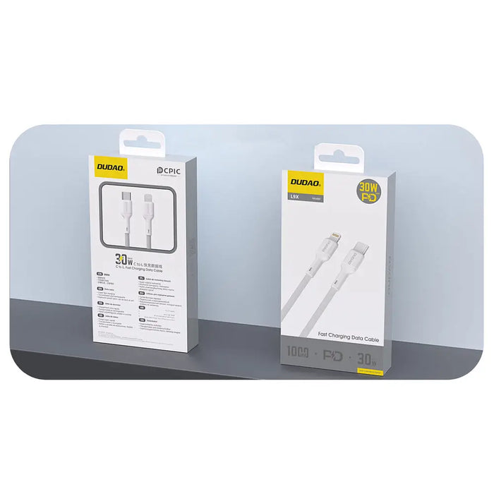Dudao L9X 30W USB-C - Lightning Cable 2m - White - Cell phone cables<<<HurtelXML