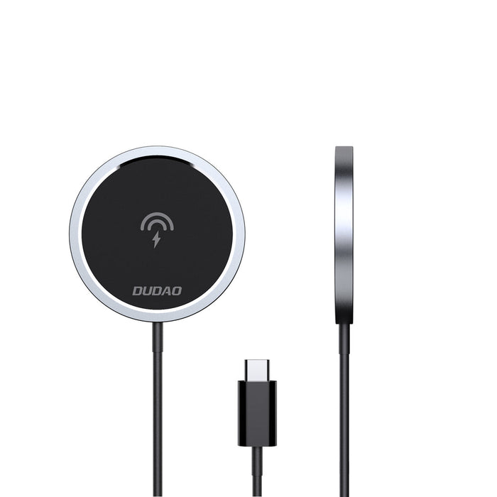 Dudao MagSafe 15W inductive charger - black - Cell phone USB charger<<<HurtelXML