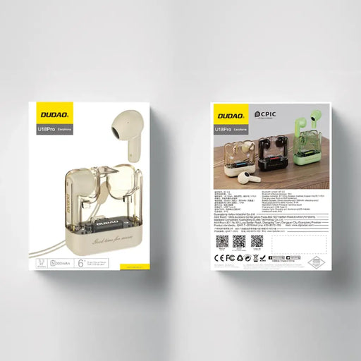 Dudao U18Pro Bluetooth 5.3 TWS wireless headphones - beige - Headphones and speakers<<<HurtelXML