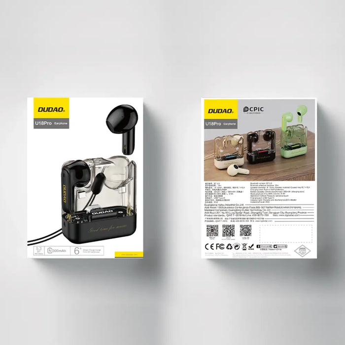 Dudao U18Pro Bluetooth 5.3 TWS wireless headphones - black - Headphones and speakers<<<HurtelXML