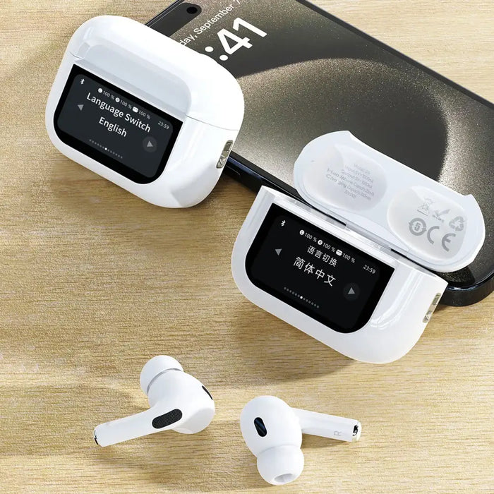 Dudao U19 in-ear TWS wireless Bluetooth 5.3 headphones with LED display - white - Headphones and speakers<<<HurtelXML