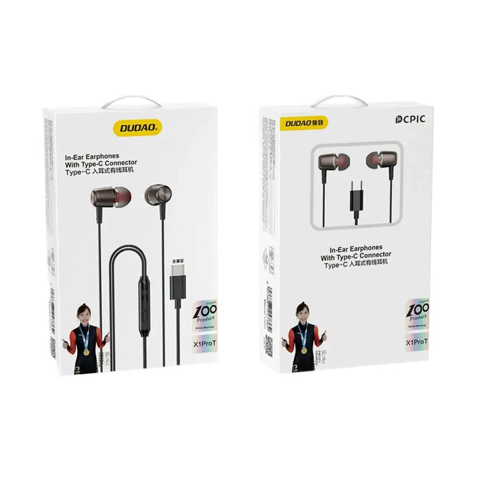 Dudao X1PROT In-Ear Wired USB-C Headphones 1.2m - Black - Headphones and speakers<<<HurtelXML