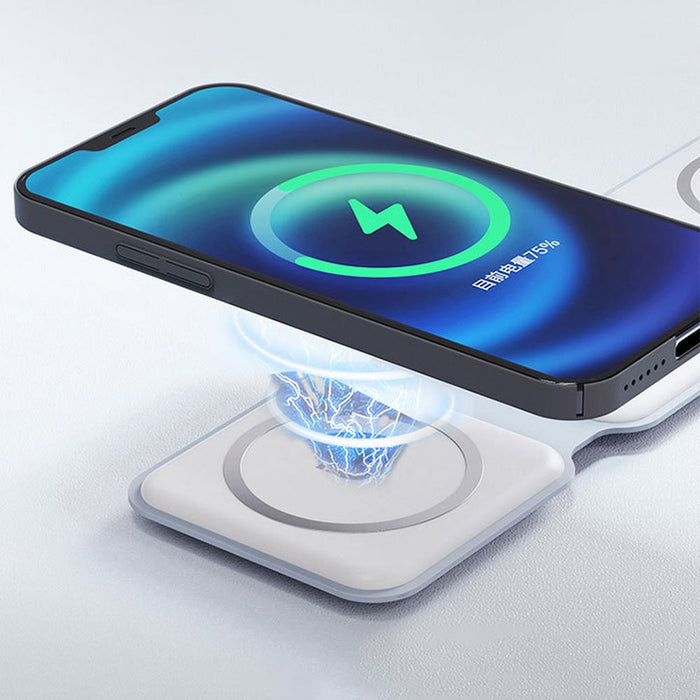 Dudao A11N 15W 3in1 Inductive Charger - White + USB-C / USB-C Cable
