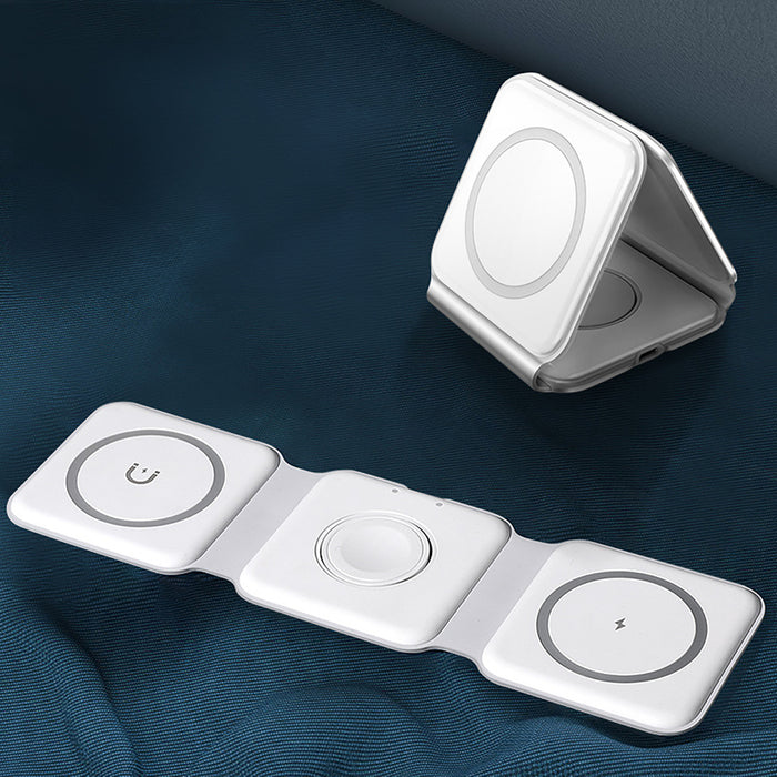 Dudao A11N 15W 3in1 Inductive Charger - White + USB-C / USB-C Cable