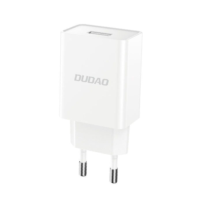Dudao A4EU USB-A 2.1A wall charger - white + USB-A - Lightning cable