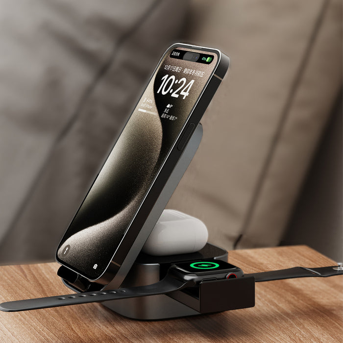 Dudao A11Pro+ 15W 3in1 Inductive Charger for Phone/Smartwatch/Headphones - Black