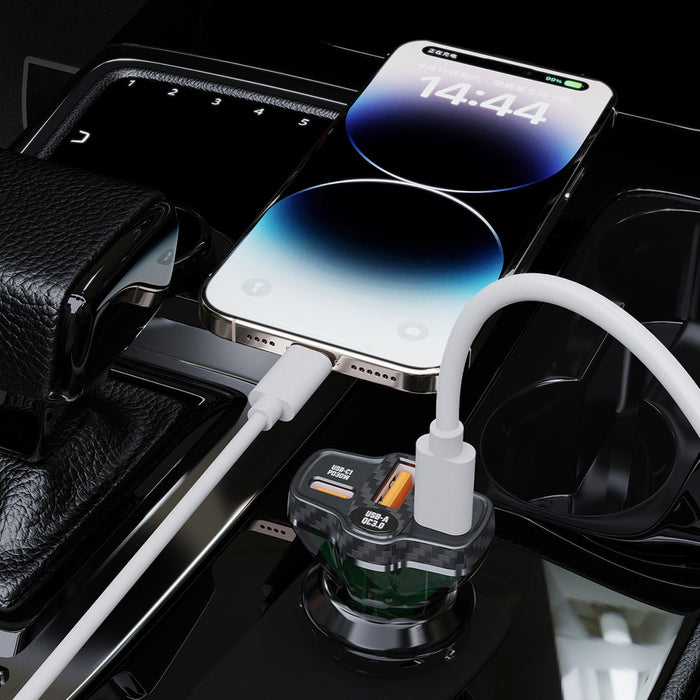 Dudao R78 78W Car Charger USB-C PD / 2xUSB-A QC - Black