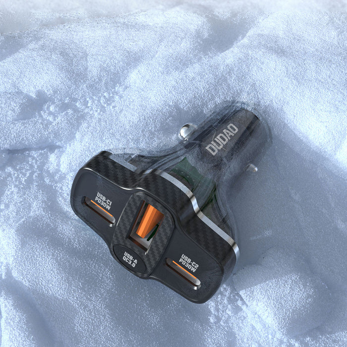 Dudao R78 78W Car Charger USB-C PD / 2xUSB-A QC - Black