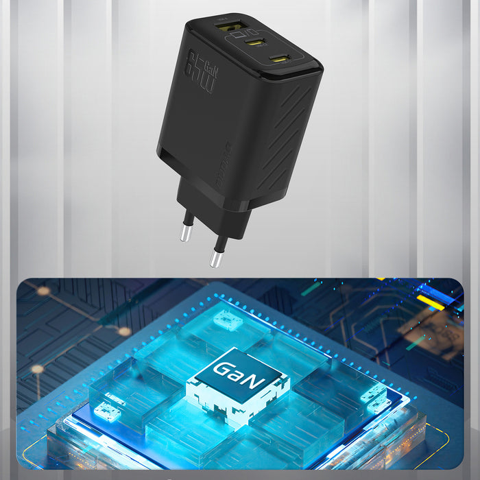 Dudao A29 65W GaN Wall Charger 2 x USB-C + 1 x USB-A - Black