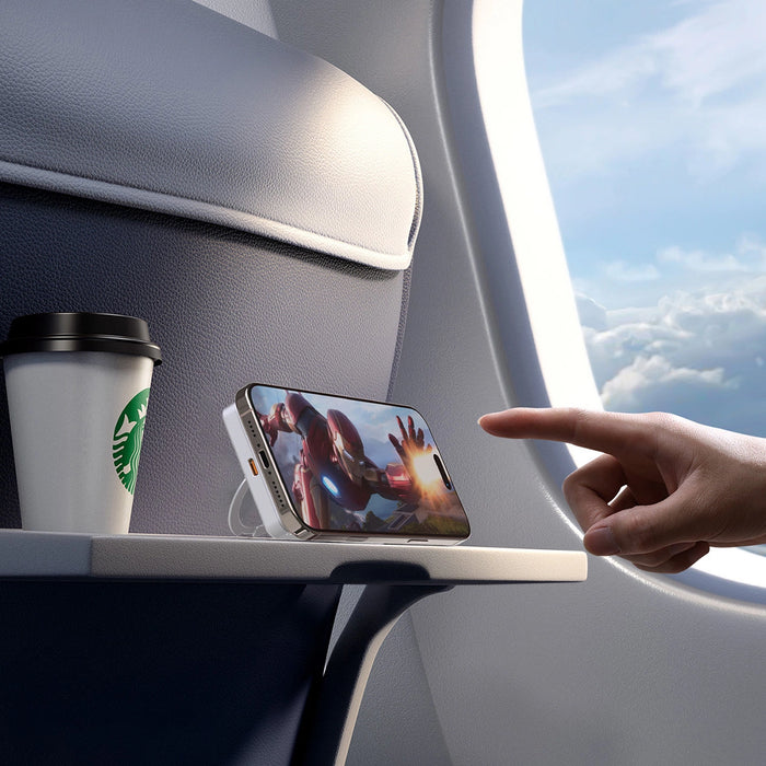 Dudao K28 10000mAh PD 22.5W MagSafe Powerbank with Metal Case and Ring Stand - Gray