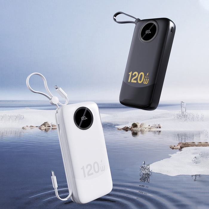 Dudao K13Pro 20000mAh Powerbank with Built-in Cable - White