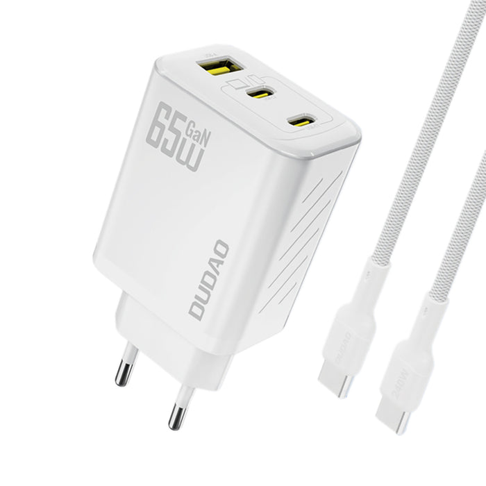 Dudao A29C 65W GaN Wall Charger + USB-C Cable - White