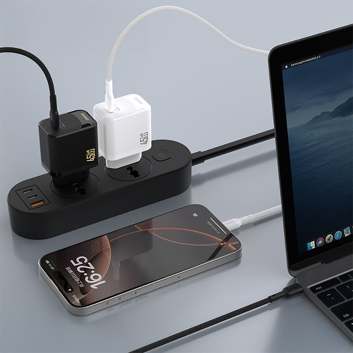Dudao A28C 45W GaN Wall Charger + USB-C Cable - White