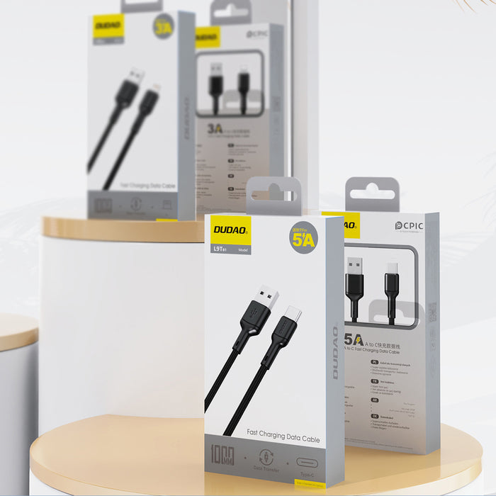 Dudao L9T 5A USB-A - USB-C Cable 1m - Black