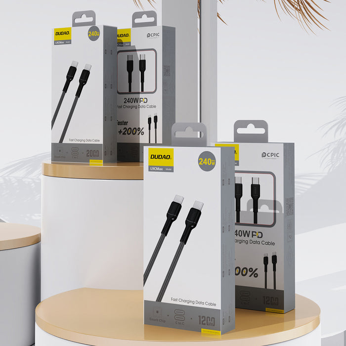Dudao L9C Max 240W PD USB-C - USB-C 2m Cable - Black