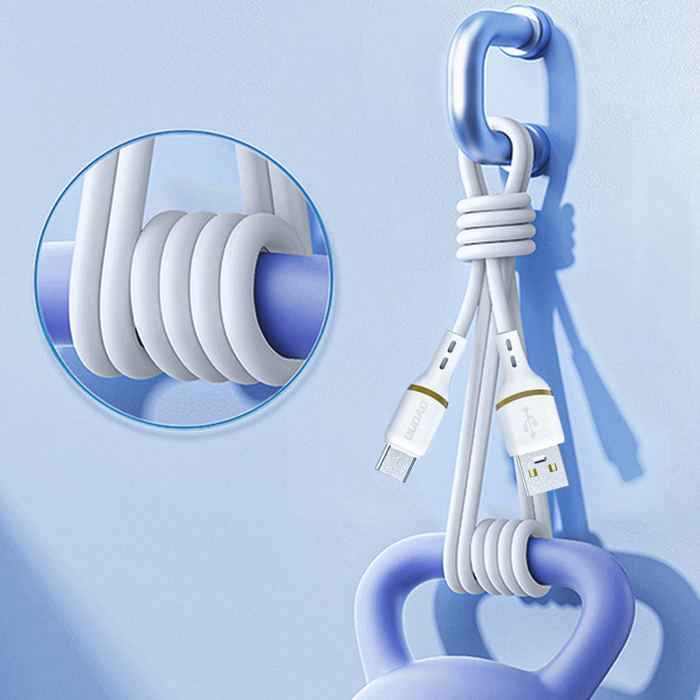 Dudao L25L USB-A - Lightning Cable 1m 30W with Soft Silicone Braid - White