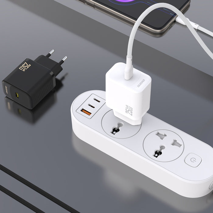 Dudao A27CEU PD 25W GaN SB-C Wall Charger with USB-C Cable - White