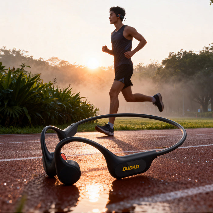 Dudao U22 Bluetooth 5.2 Bone Conduction Headphones with Headband - Black