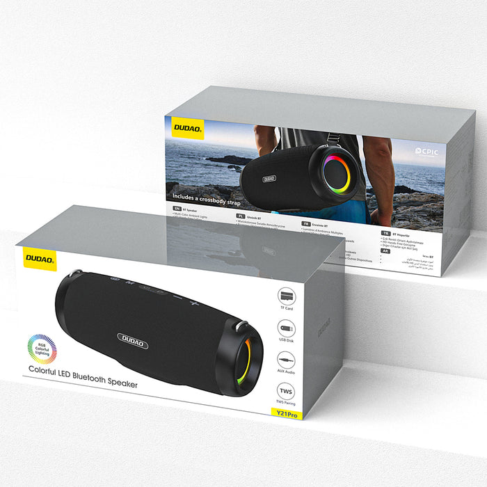 Dudao Y21Pro Wireless Speaker with RGB Backlight Bluetooth 5.3 - Black
