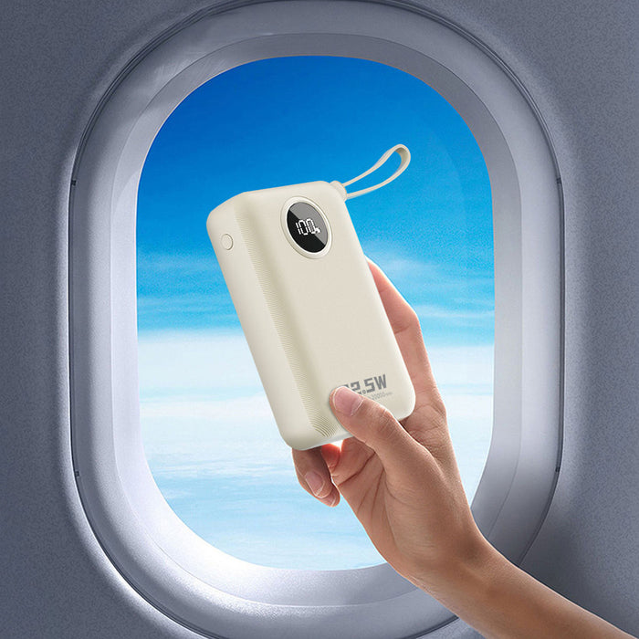 Dudao K14+ Powerbank 20000mAh 22.5W USB-C / USB-A / Built-in Lightning and USB-C Cables - White