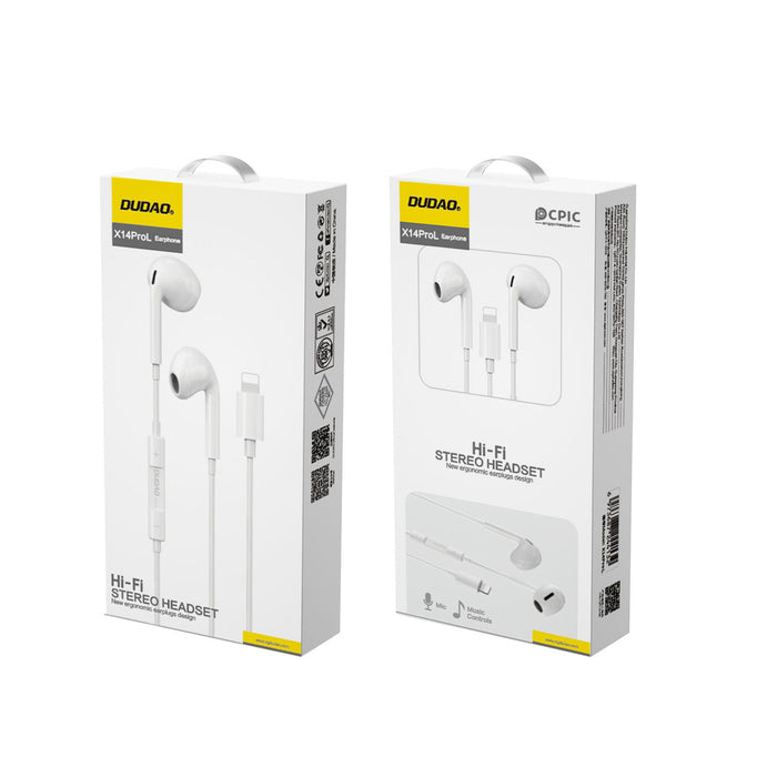Dudao X14PROL-W1 Lightning In-Ear Headphones - White