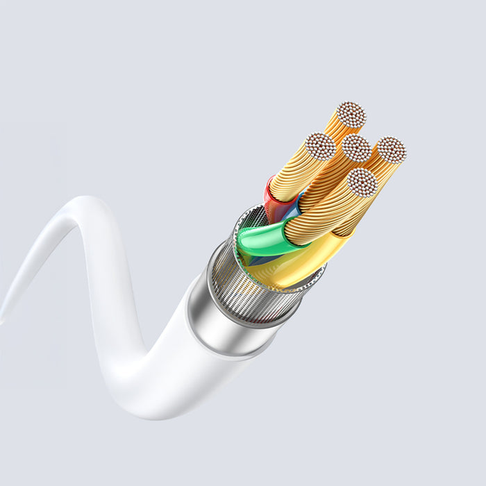 Dudao L25ST 5 A USB-A - USB-C Cable with Soft Silicone Braid 1 m - White