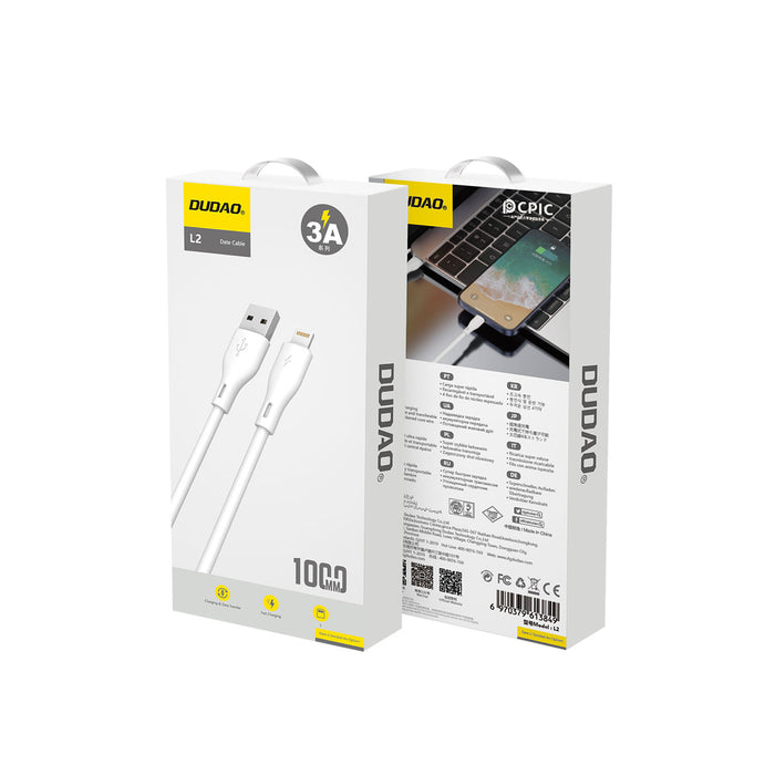 Dudao USB / Lightning 3A 1m white cable (L2L 1m white)