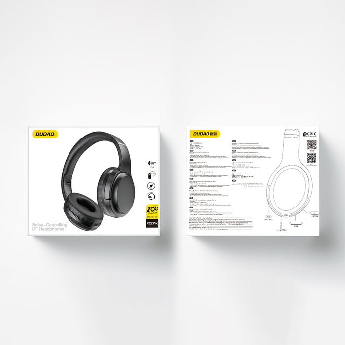 Dudao X22Pro on-ear wireless Bluetooth 5.3 headphones - black