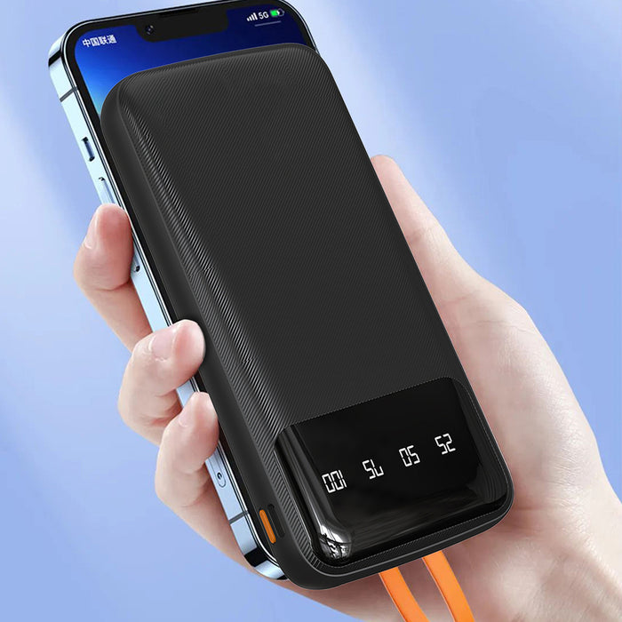 Dudao K6Pro Universal 10000mAh Power Bank with USB Cable, USB Type C, Lightning Black (K6Pro-black)