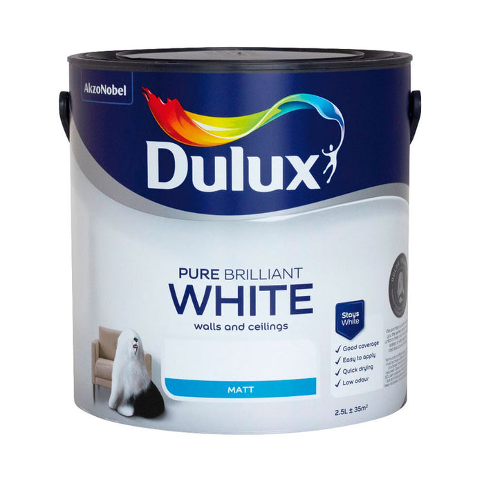 INTERIOR PAINT PURE BRILLIANT WHITE MATT DULUX