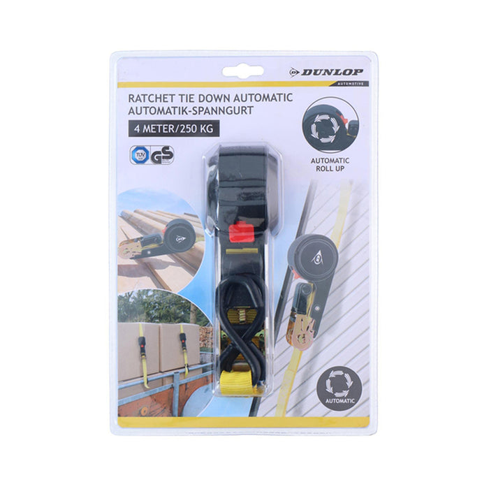 AUTOMATIC BELT WITH RATCHET AND 2 HOOKS 4MX25MM DUNLOP