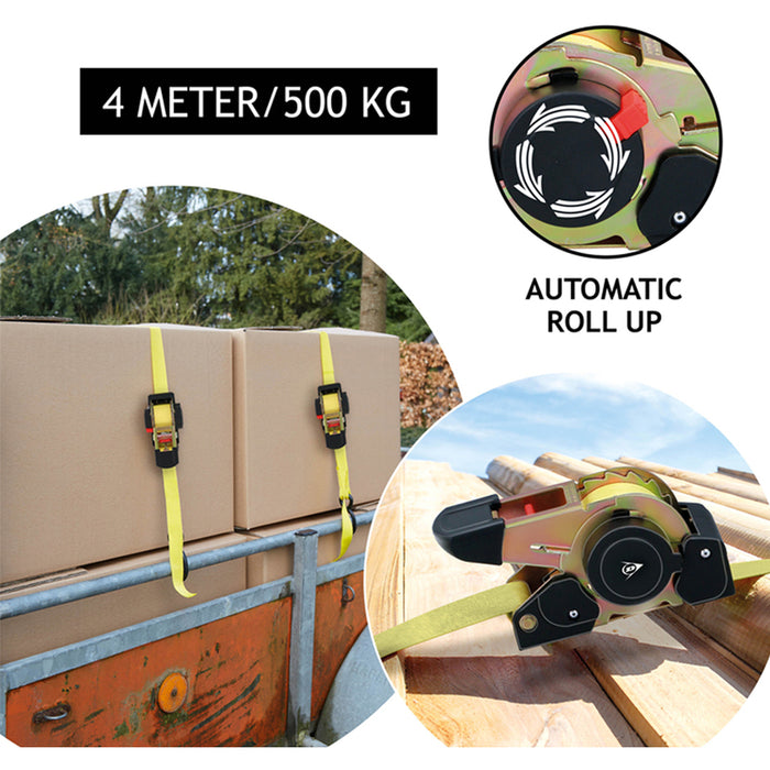 AUTOMATIC BELT WITH RATCHET AND 2 HOOKS 4MX38MM DUNLOP