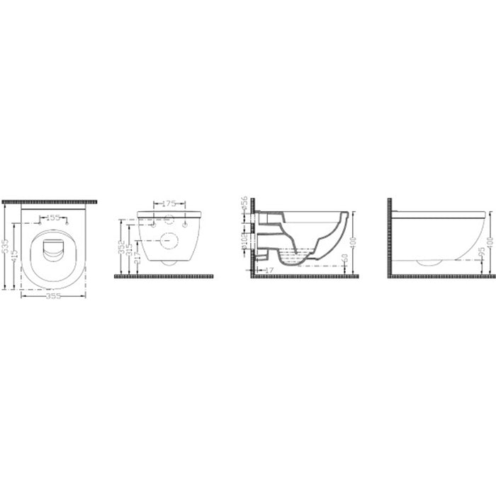 WALL-MOUNTED TOILET WITH BIDET DURA SIRIUS