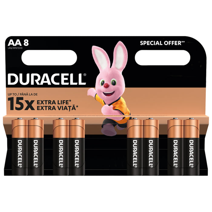 BATTERIES 8 DURACELL AA BASIC